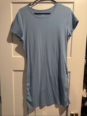 wild fable Light Blue V-Neck Tee Dress